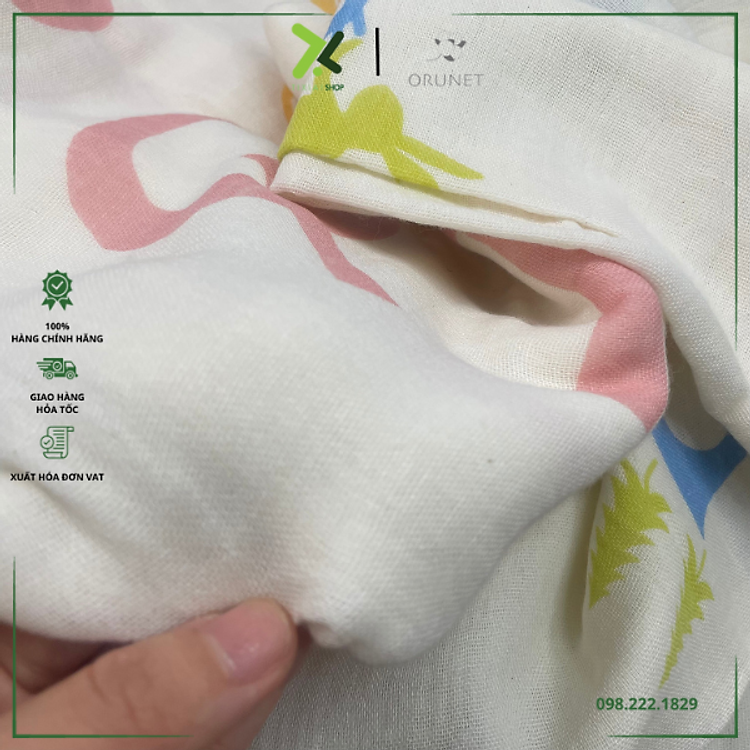 Mua Khăn cho bé Orunet - Xanh 35x35cm Chính hãng Tiết kiệm - Hình ảnh 3