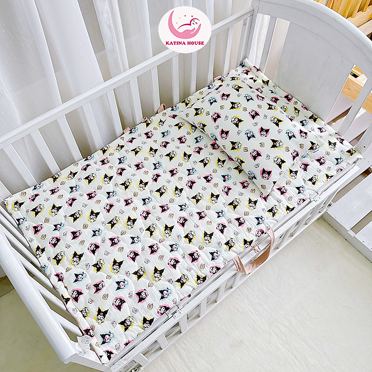 Bộ gối nệm cho bé sơ sinh và mẫu giáo Katina House, vải muslin mềm nhẹ, thoáng khí, thấm hút tốt