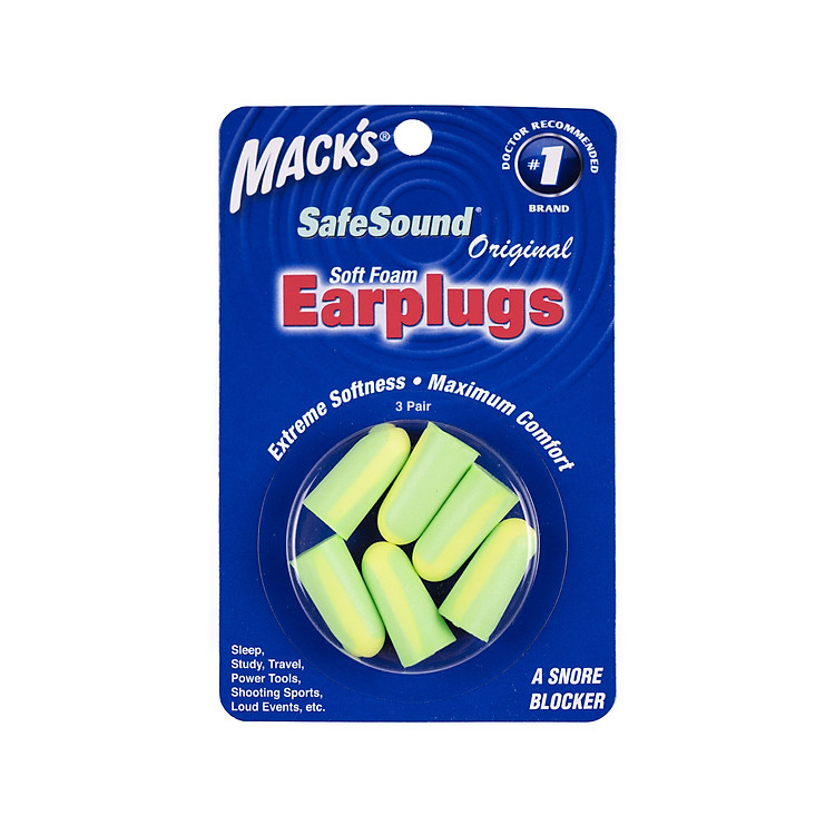 Hộp 3 Đôi Nút Bịt Tai Chống Ồn Mack's Safe Sound Siêu Mềm, Siêu Chống Ồn #903-DOL