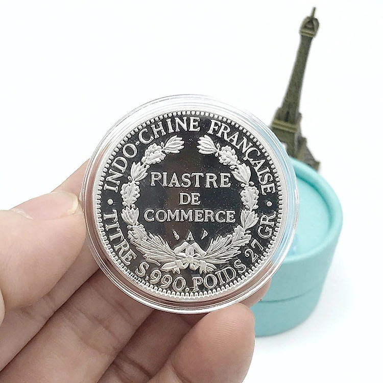 Đồng Xu Hoa Xòe Đánh Gió Đông Dương Hình Bà Đầm Bạc Ta Nguyên Chất S999 - Ảnh 7