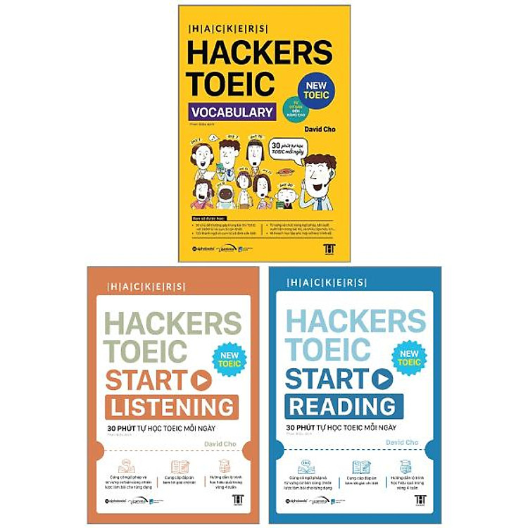 Combo Sách Hackers Toeic Trọn Bộ - Vocabulary + Start Listening + Start Reading (Bộ 3 Cuốn)