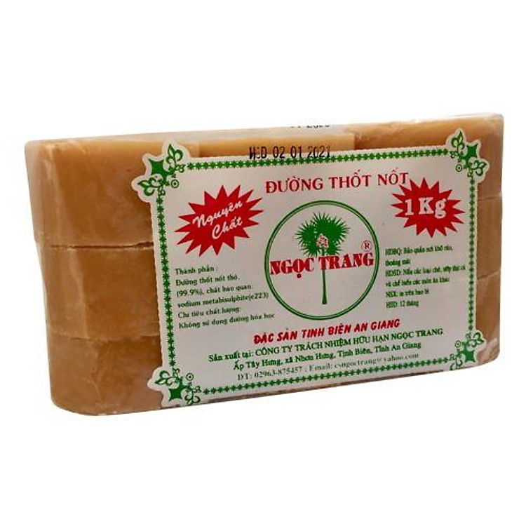 Đặc Sản An Giang - 1Kg Đường Thốt Nốt Ngọc Trang (9 Viên Đường Lớn) - Ocop 3 Sao