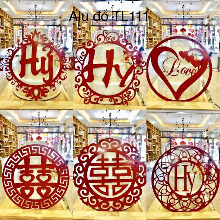 Chữ hỷ form trang trí đám cưới