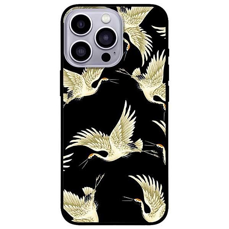 Ốp lưng dành cho Iphone 13 Mini - Iphone 13 - Iphone 13 Pro - Iphone 13 Pro Max - Hạc Nền Đen