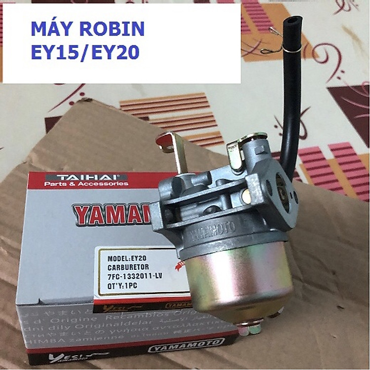 Bình xăng con, chế hòa khí , Piston , Xéc măng, Ốp giật, tay dên, Cuộn dây IC, Bugi, máy Robin EY15 EY20