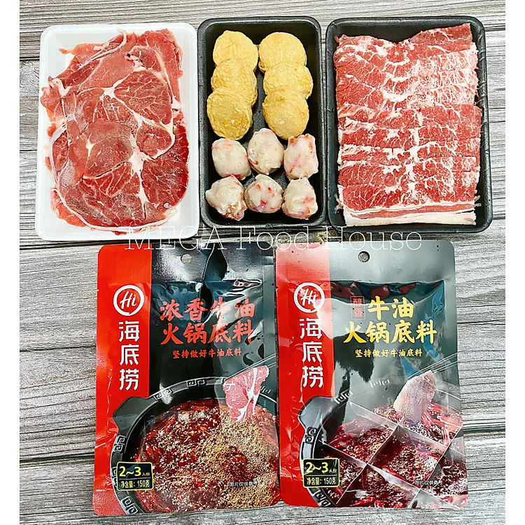 Combo lẩu Haidilao thịt bò (2-3 người)