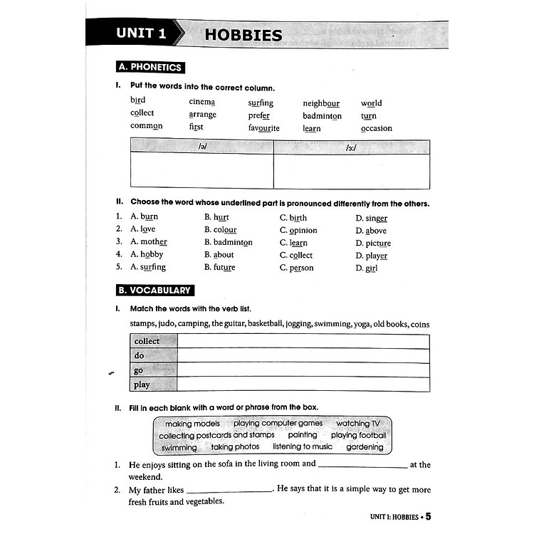 Bài Tập Thực Hành Tiếng Anh 7 (Không Đáp Án) - Ảnh 3