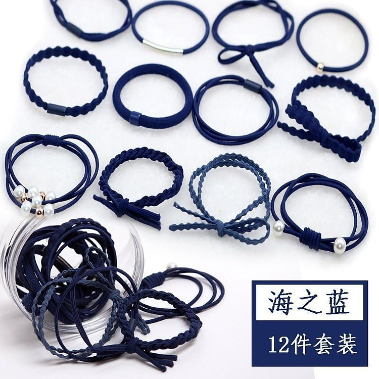 Hộp 12 chun buộc tóc cho các bạn nữ