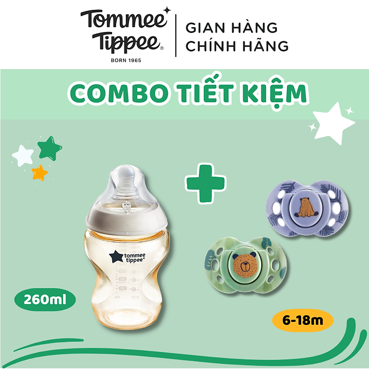 Mua COMBO Ty ngậm và Bình sữa Tommee Tippee Giá tốt - Hình ảnh 2