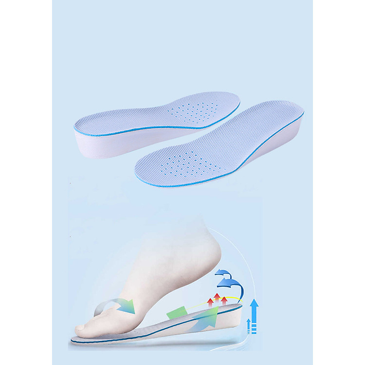 Một cặp lót giày cao su độn đế tăng 2.5cm hoặc 3.5cm chiều cao có size cho nam và nữ, lót giày độn đế tăng chiều cao dùng mang giày tây, giày thể thao, giày slip on, giày mọi, giày boot - PK15
