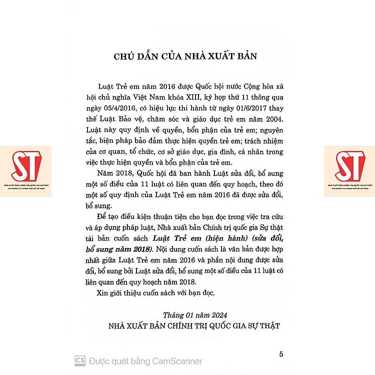 Luật Trẻ Em (Hiện Hành) (Sửa Đổi, Bổ Sung Năm 2018) - Ảnh 5