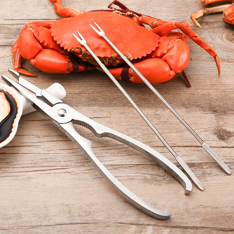 Bộ Dụng Cụ Kìm + Que Lấy Thịt Cua Inox OAK OX-C215