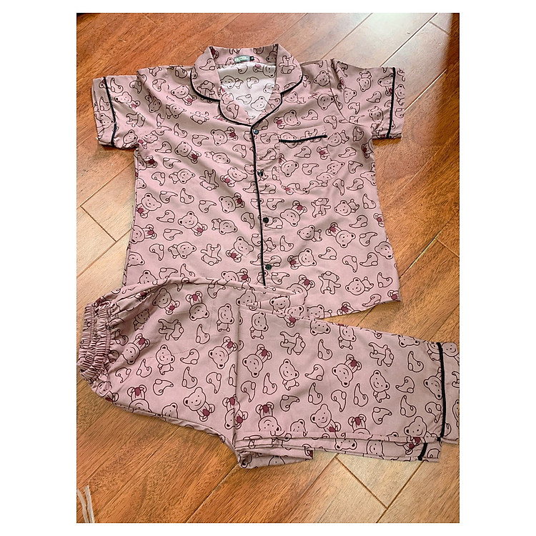 Bộ pijama kate thái áo cộc quần dài M01