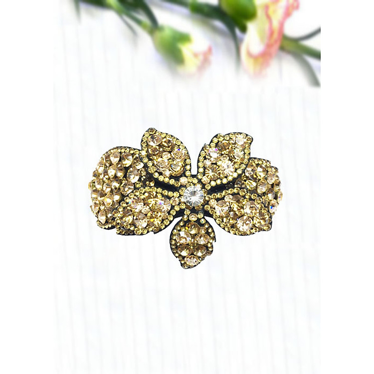 Kẹp Tóc Hoa Năm Cánh Đính Đá Pha Lê Cao Cấp (Đá Nhập Ý) - KV07
