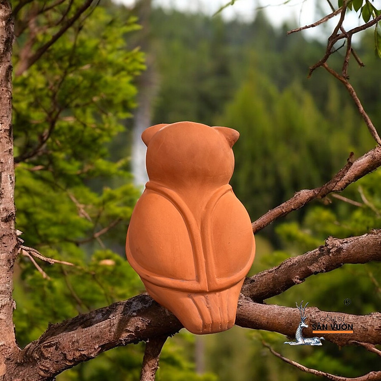 Tượng Gốm Đất Nung Hình Con Cú (10x11x25cm) - Ảnh 5