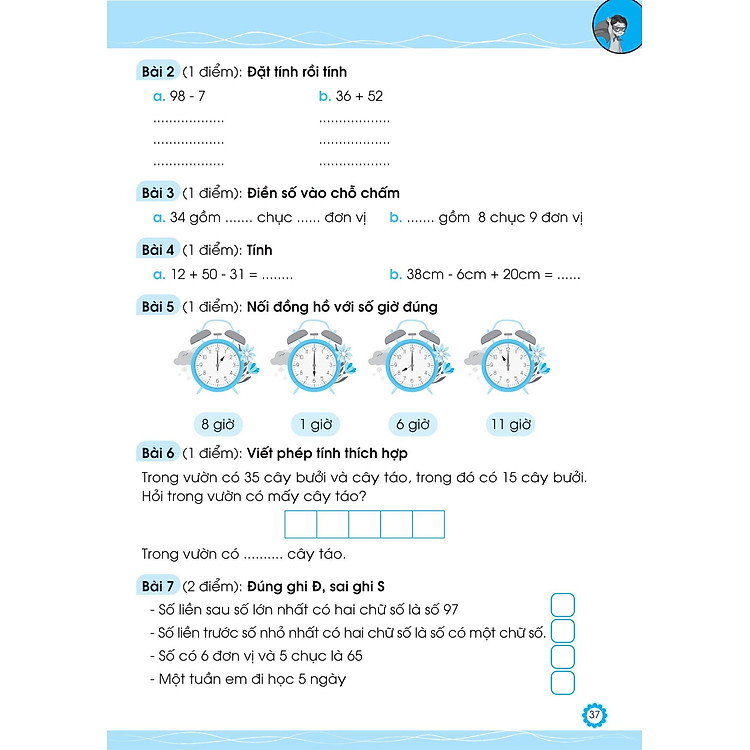 Đề Ôn Luyện Và Tự Kiểm Tra Toán Lớp 1 - Tập 2 - Ảnh 2