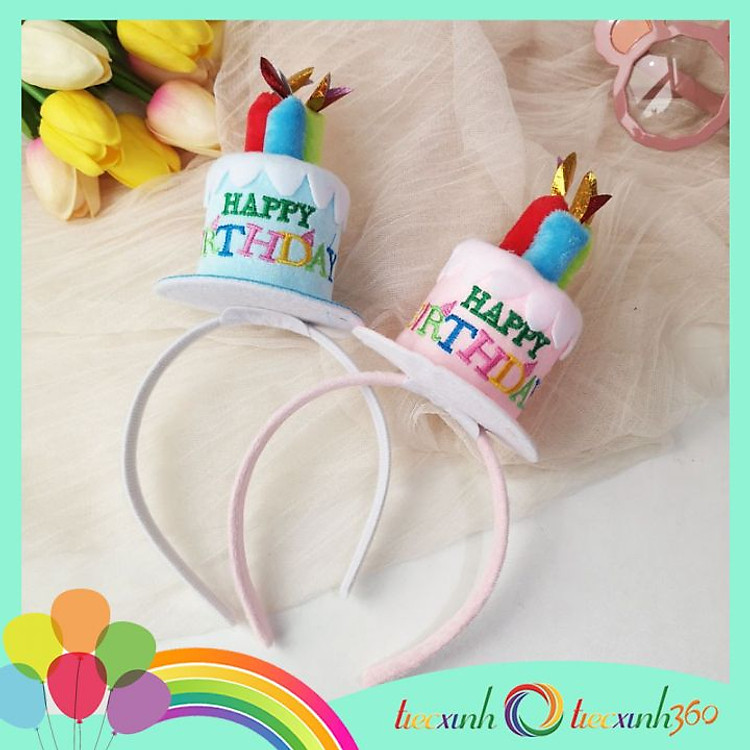 Cài tóc bánh sinh nhật có nến - Xanh - Ảnh 6