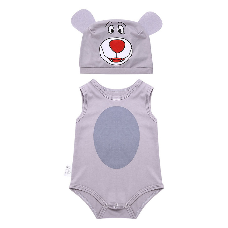 Bộ Bodysuit Gấu Xám Mihababy - BDS08_BEAR