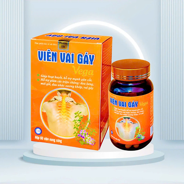Viến uống VIÊN VAI GÁY VEGA , Chai 60V ,giảm đau mỏi vai gáy, thoái hóa cột sống, đốt sống