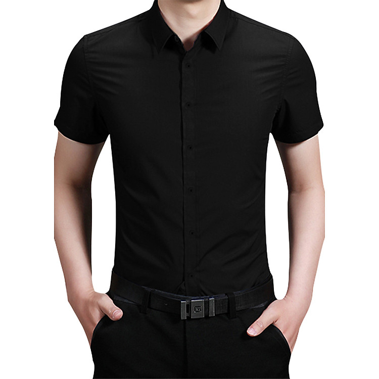 Áo Sơ Mi Nam Tay Ngắn Kingman KM0009 - Đen