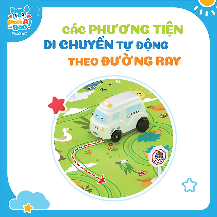 Đồ Chơi Xếp Hình Đường Ray Xe Peek A Boo Chính hãng Ưu đãi - Hình ảnh 2
