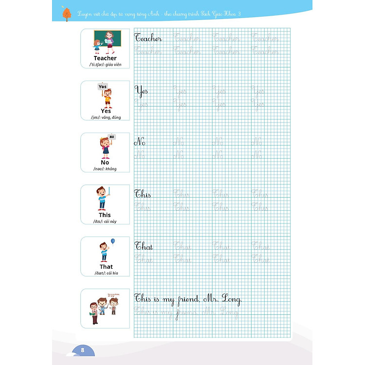 Luyện Viết Chữ Đẹp Từ Vựng Tiếng Anh - Theo Chương Trình Sách Giáo Khoa 3 - Ảnh 4