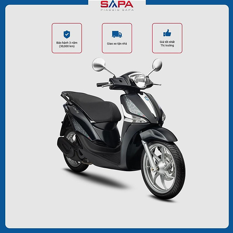 Xe Tay Ga Piaggio Liberty One 125 Màu Đen Black Vulcano