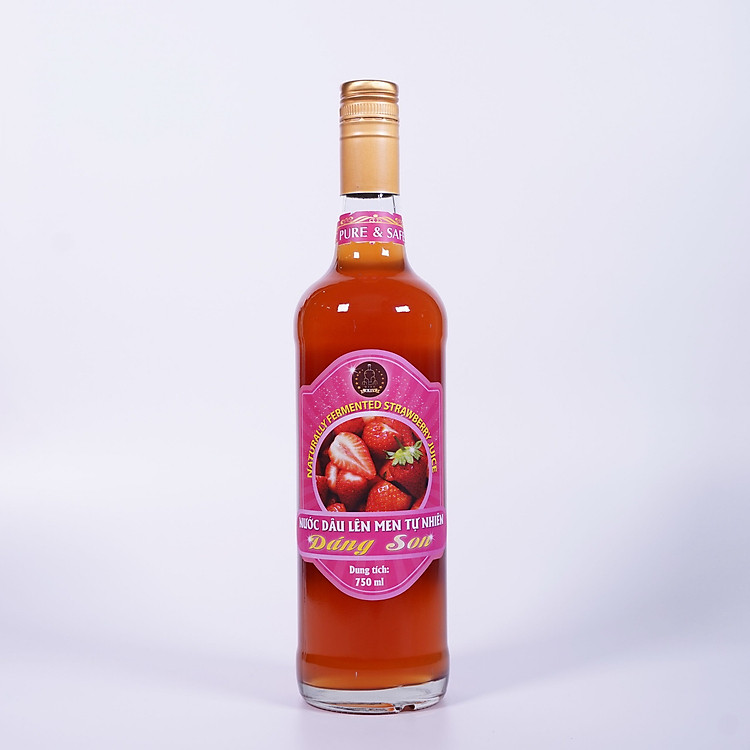 Nước dâu lên men tự nhiên Dáng Son 100% không hóa chất tổng hợp - Naturally fermented strawberry juice