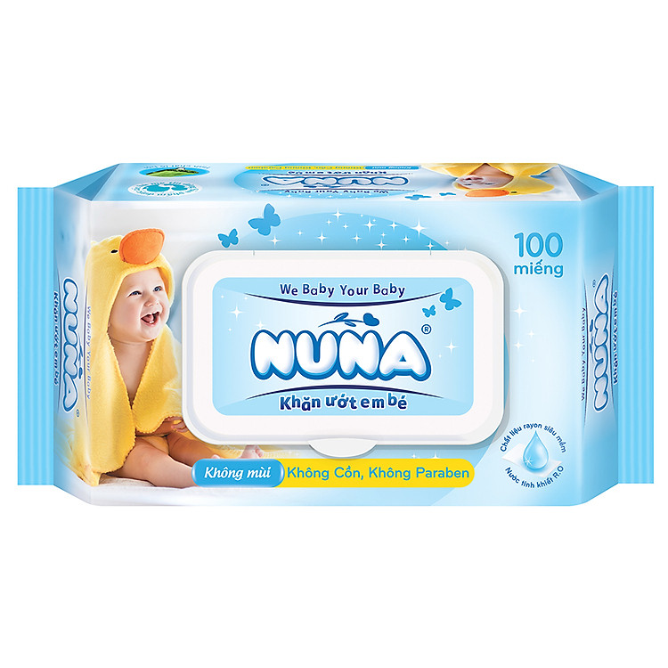 Khăn Ướt Em Bé Nuna Không Mùi (100 Tờ)