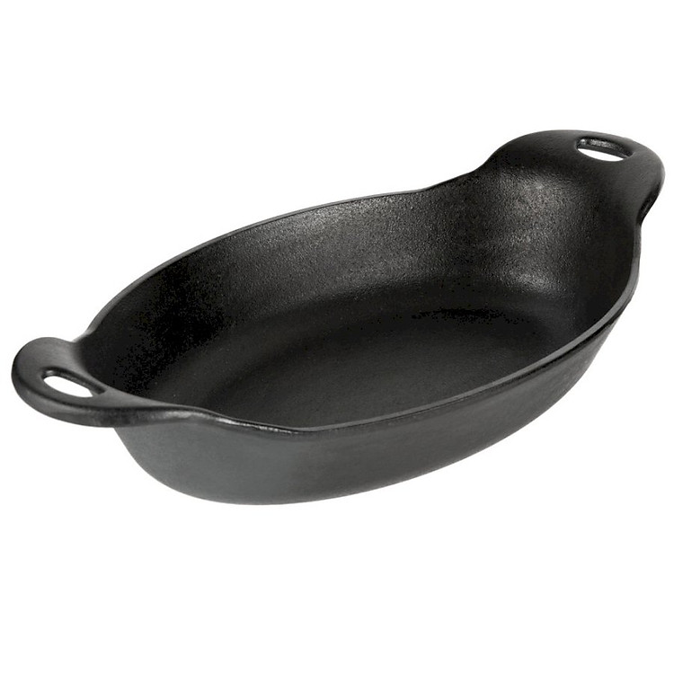 Chảo gang bếp từ, Chảo gang chiên rán xào không dính - Khay nướng Oval Lodge HOSD 32x17.6 cm - Sản xuất tại Mỹ