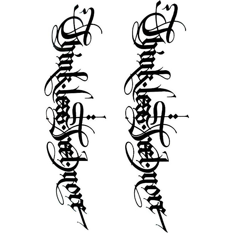 Hình Xăm Dán Chữ QSA028 (21x15cm)