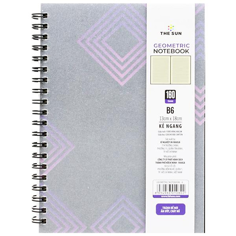 Sổ Lò Xo Bìa Cứng Geometric B6 (160 trang 80gsm)