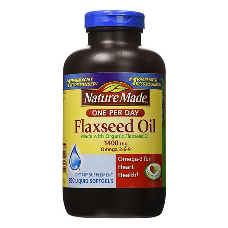 Thực Phẩm Chức Năng Dầu Hạt Lanh Nature Made Flaxseed Oil Omega 3.6.9 300 Viên 1400mg