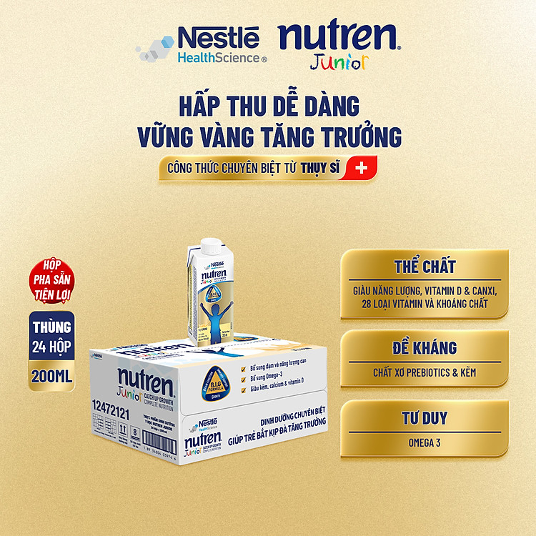 Thùng 24 hộp Nutren Junior 200ML Tin cậy Giá rẻ - Hình ảnh 3