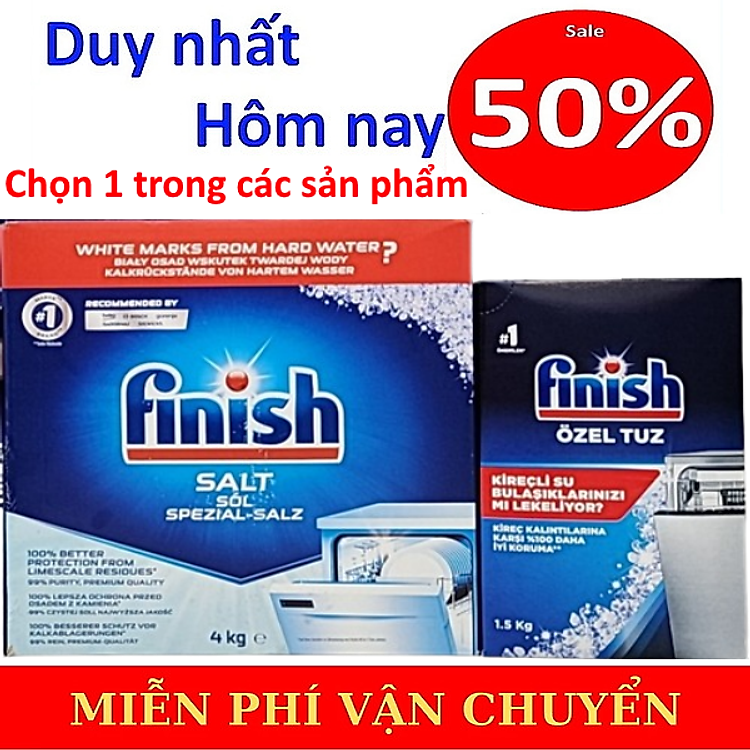 Muối rửa chén Finish Dishwasher Salt 4kg QT017389