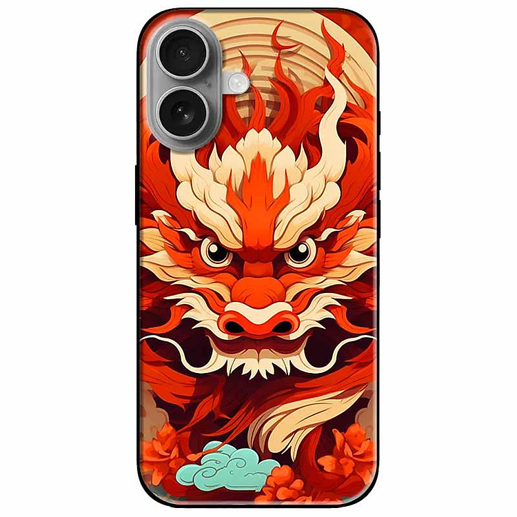 Ốp lưng cho IPhone 15 - 15 Plus - 15 Pro - 15 Pro Max - 16 - 16 Plus - 16 Pro - 16 Pro Max - Rồng Đỏ - Hàng Chính Hãng