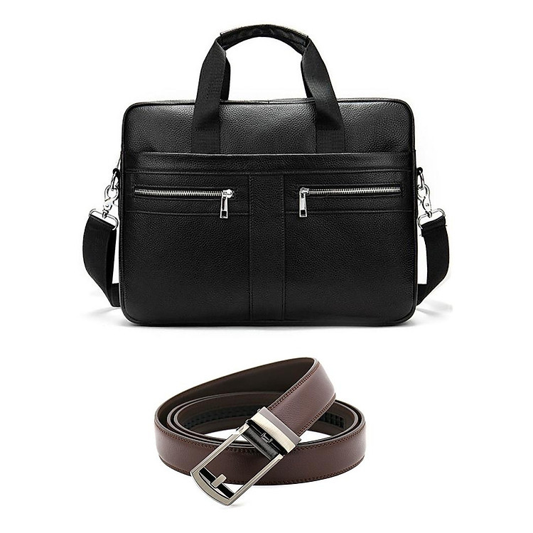 Cặp da công sở, túi xách nam công sở - Da bò cao cấp mang lại phong cách lịch lãm + Tặng kèm thắt lưng bản khóa tự động