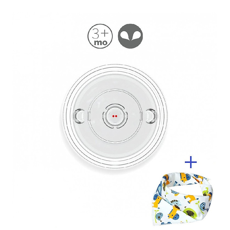 Bộ 2 núm ti comotomo silicone + tặng khăn/yếm giữ ấm cổ cho bé họa tiết ngẫu nhiên