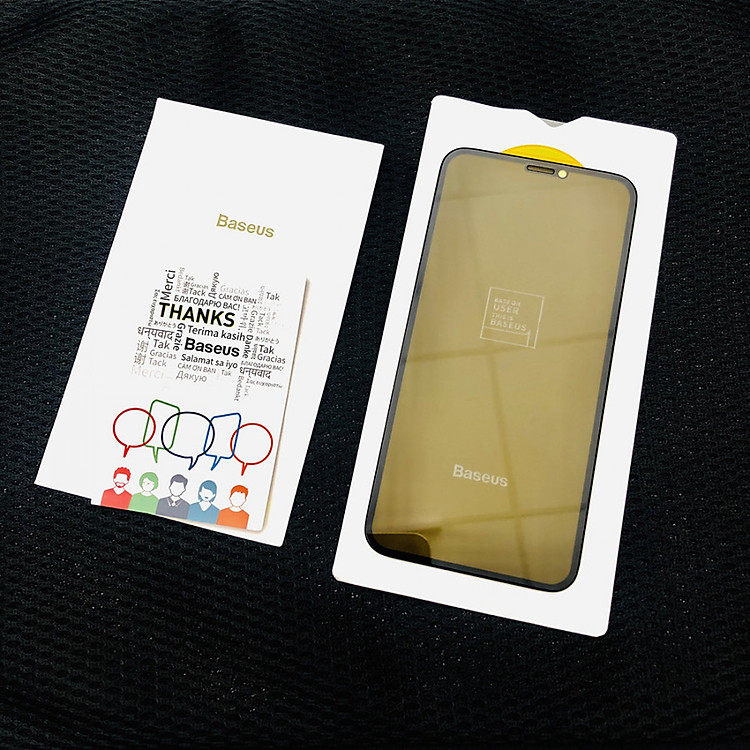Miếng dán Cường Lực Chống Nhìn Trộm - Baseus (có lưới Loa) - Hàng Chính Hãng