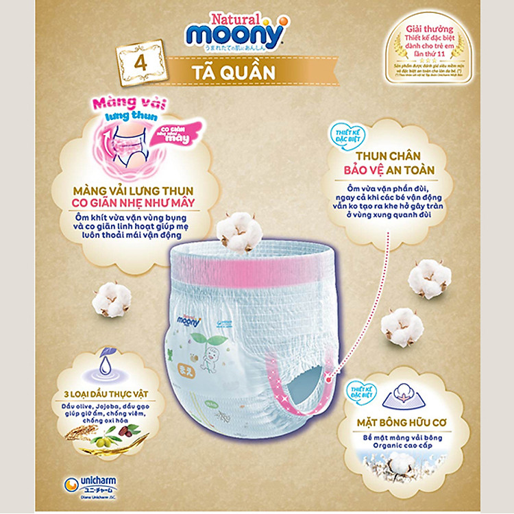 Bỉm quần Moony Natural size M 46 miếng Giá rẻ - Hình ảnh 5