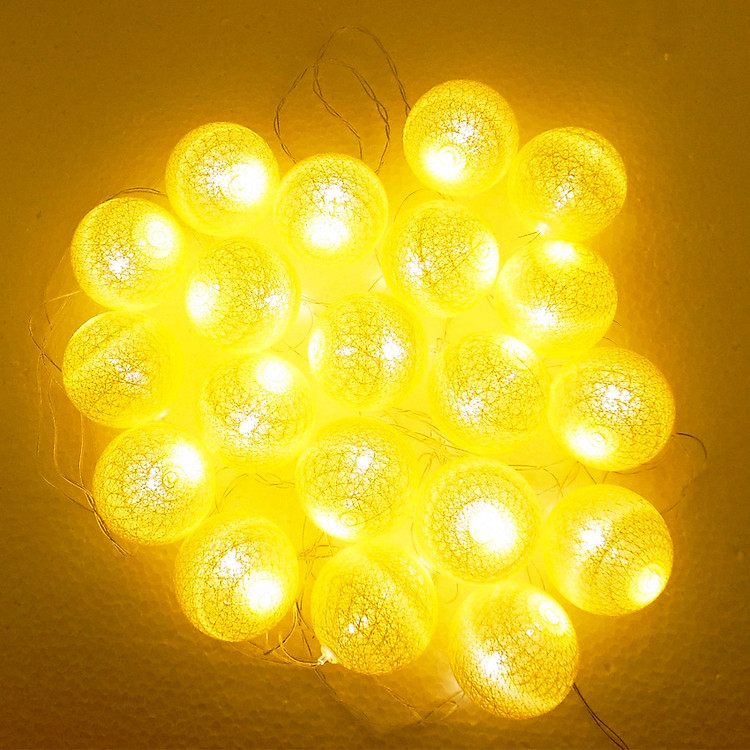 Đèn trang trí quả bóng bằng dây thừng và đèn led ĐPT (Nhiều màu)
