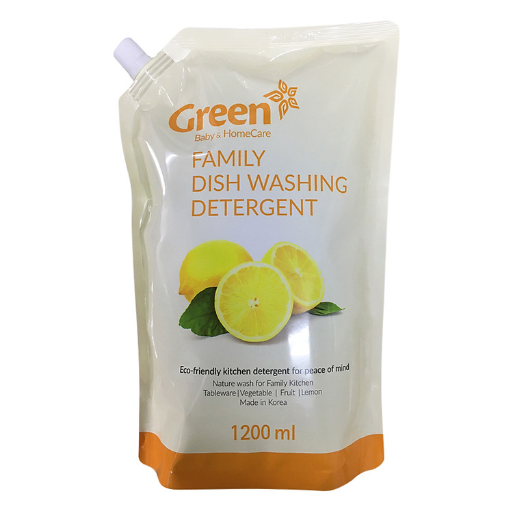 Nước Rửa Chén Đĩa Hương Chanh Green (1.2L / Túi)