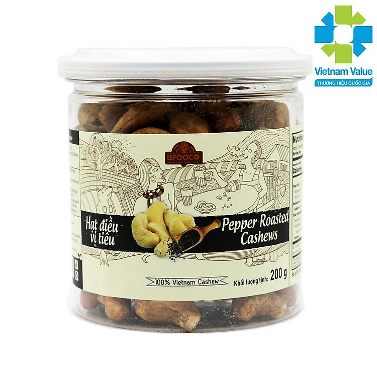 Hạt điều vị tiêu 200g LAFOOCO Pepper Roasted Cashew Nuts