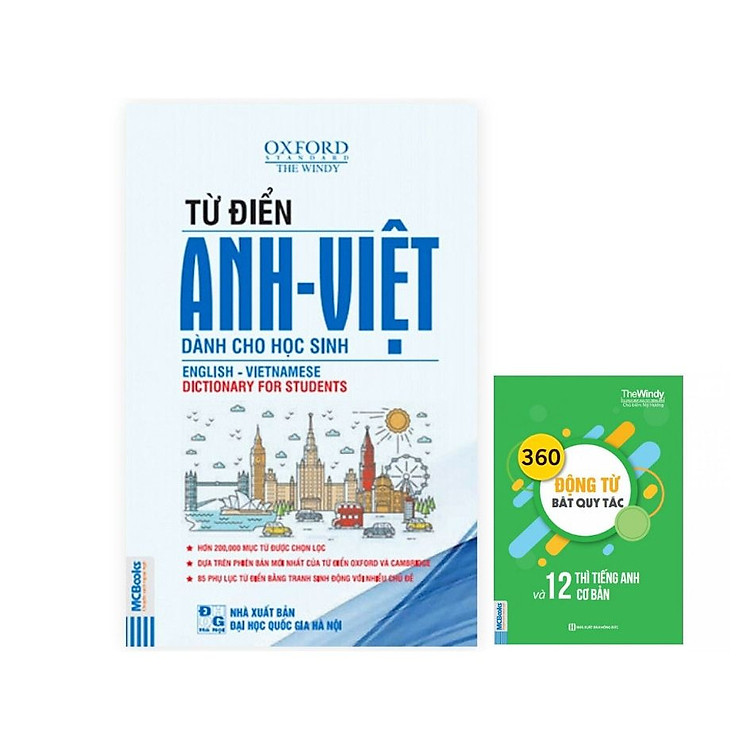 Từ điển Anh - Việt dành cho học sinh - Tặng cuốn 360 động từ bất quy tắc và 12 thì cơ bản trong tiếng Anh