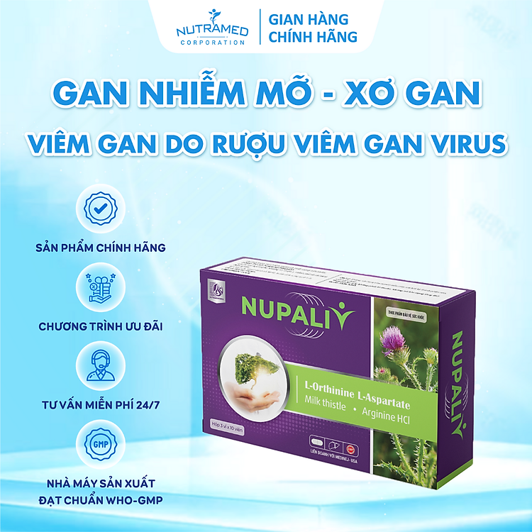 Viên uống Nupaliv hỗ trợ giải độc, mát gan, phục hồi chức năng gan (30 viên) - Nutramed