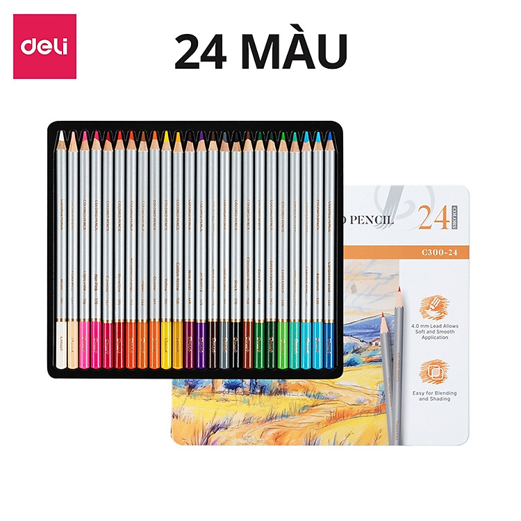 Hộp Bút Chì Màu Deli (24 Màu) - Ảnh 6