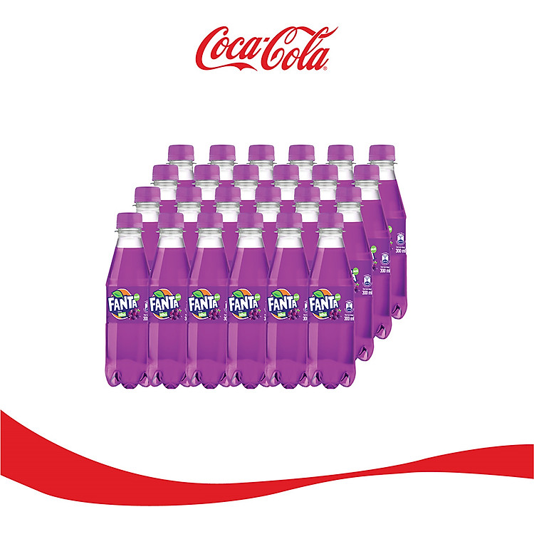 Thùng 24 Chai Nước Giải Khát Có Gas Fanta Nho 300ml x 24