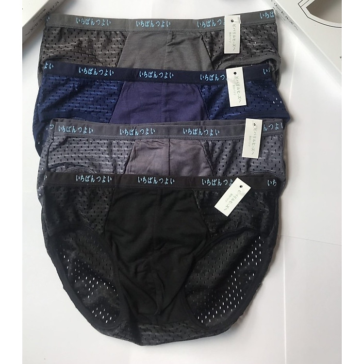 Combo 4 quần lót tam giác nam xuất Nhật loại có Lỗ thông hơi - thoáng khí Màu Ngẫu Nhiên Không hộp