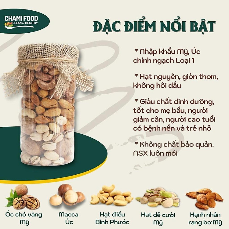 Hạt Dinh Dưỡng Mix Chami Food 500G Uy tín Giá rẻ - Hình ảnh 2