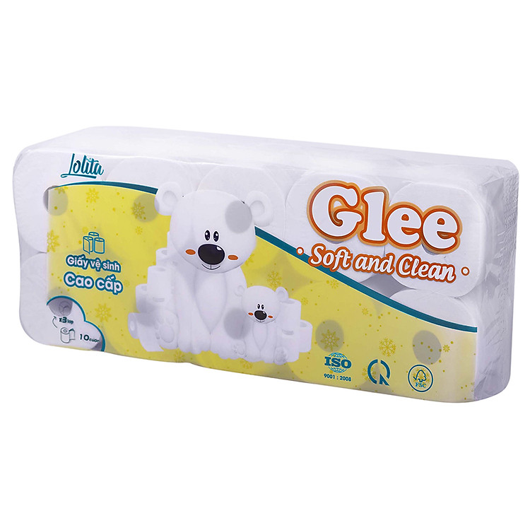 Giấy vệ sinh Glee 10 cuộn 3 lớp có lõi